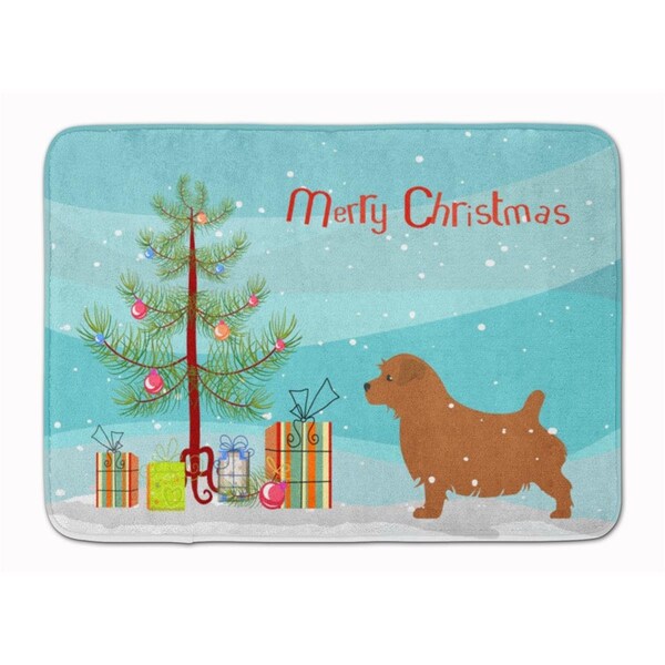 Carolines Treasures Norfolk Terrier Merry Christmas Tree Machine Washable Memory Foam Mat BB2927RUG - main